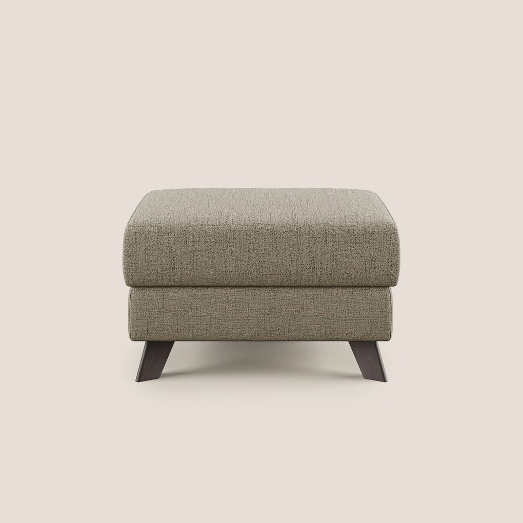 Moon Pouf contenitore e piedini alti in tessuto morbido impermeabile fiammato T03 marrone