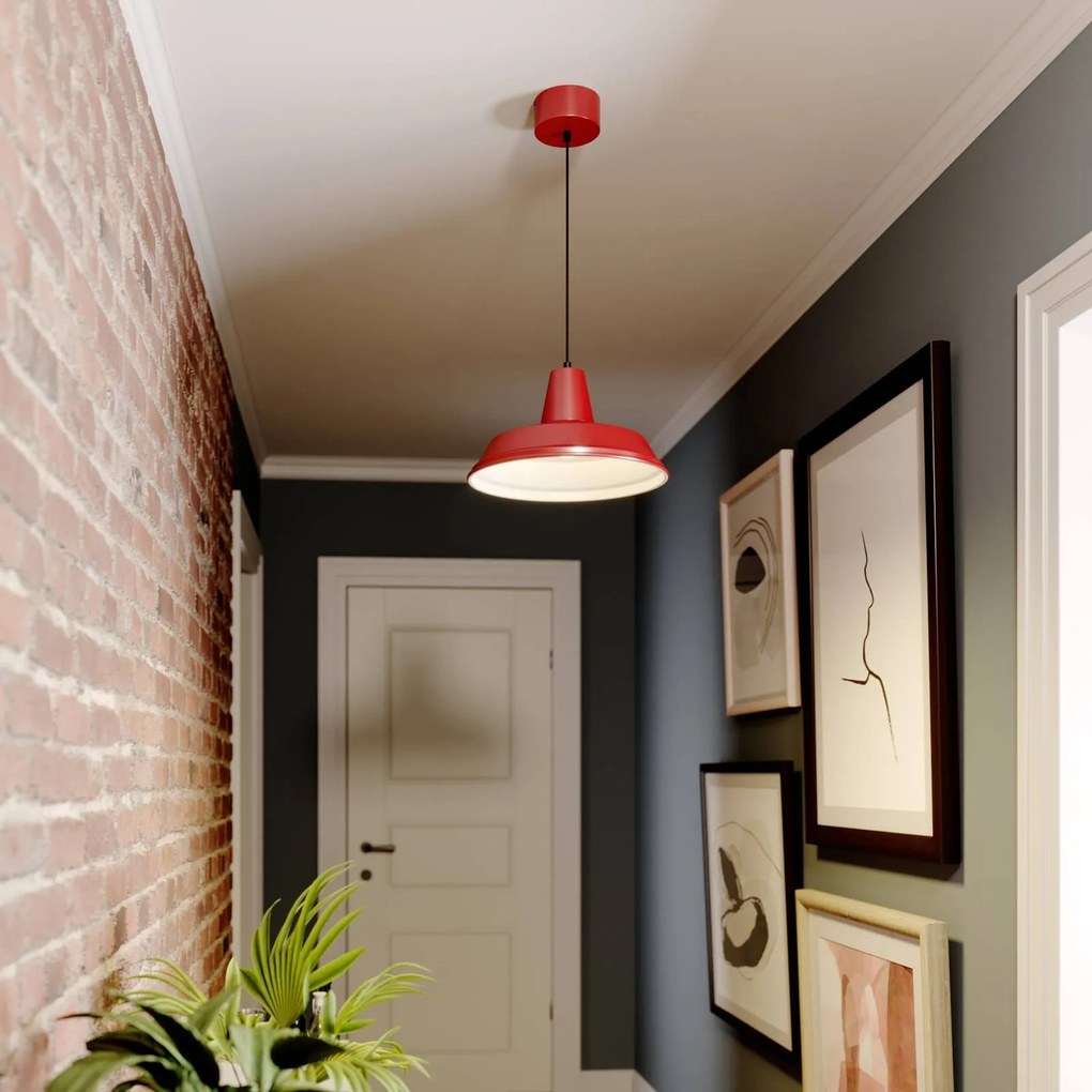 Luminex Lampada a sospensione CLASS, rosso/bianco, Ø 36 cm, metallo