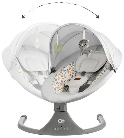 KINDERKRAFT - Altalena per bambini con melodia 2in1 LUMI grigio chiaro
