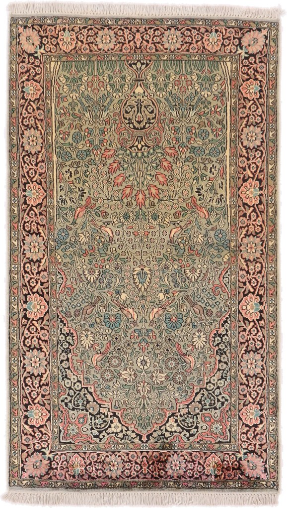Cashmere Silk Tappeto orientale 90 x 150 (Indian) Annodato A Mano