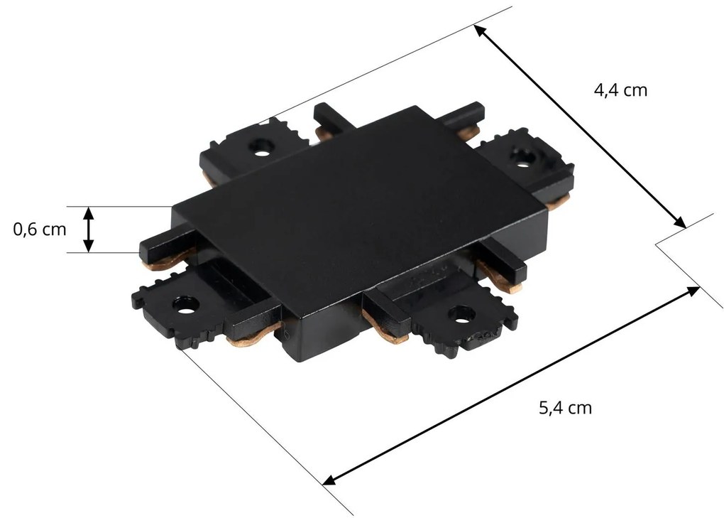 Connettore a croce Lindby Lumaro, nero, plastica