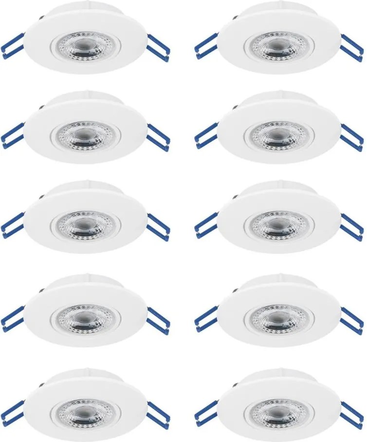 Eglo 300187 - Set da 10 faretti LED da incasso GEDREZ, 4,9W, 230V, Ø 9 cm, bianco