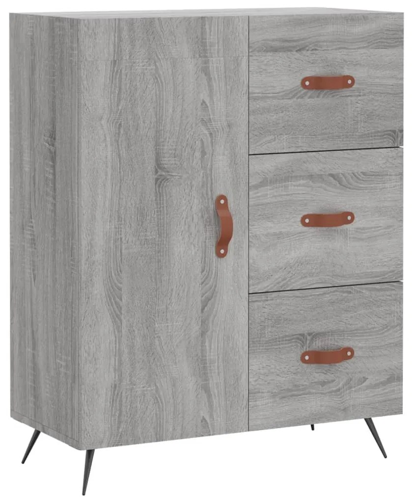 Credenza grigio sonoma 69,5x34x90 cm in legno multistrato