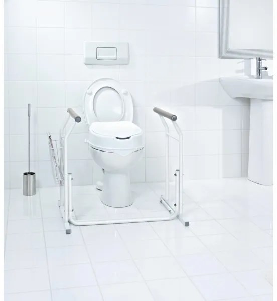 Ridder - Maniglioni di sostegno mobili per WC 66x71,5 cm, bianchi