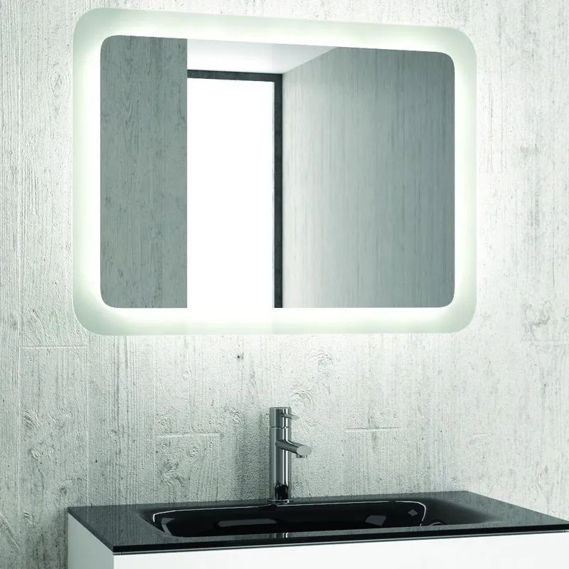 Specchio bagno led 100x60 cm cornice illuminata modello A100 - KAMALU