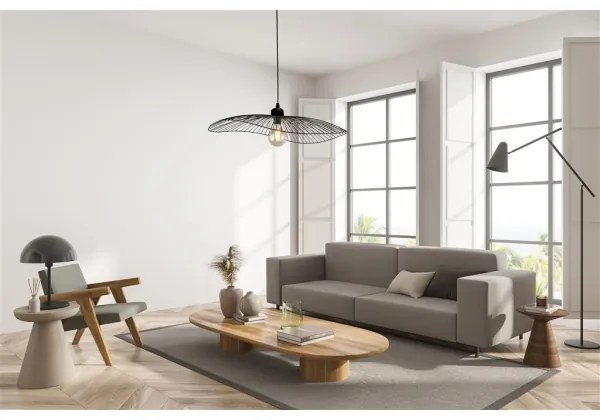 Searchlight 88550BK - Lampadario a sospensione con filo WAVE 1xE27/60W/230V nero