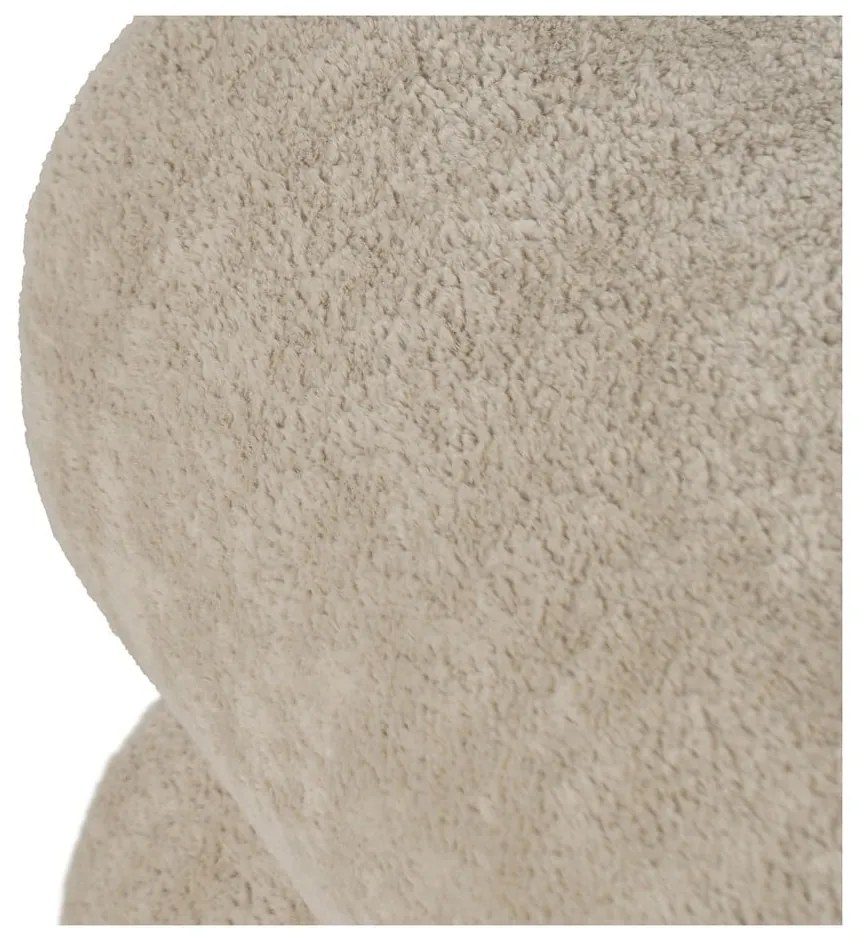 Poggiapiedi beige con rivestimento in bouclé – Ixia