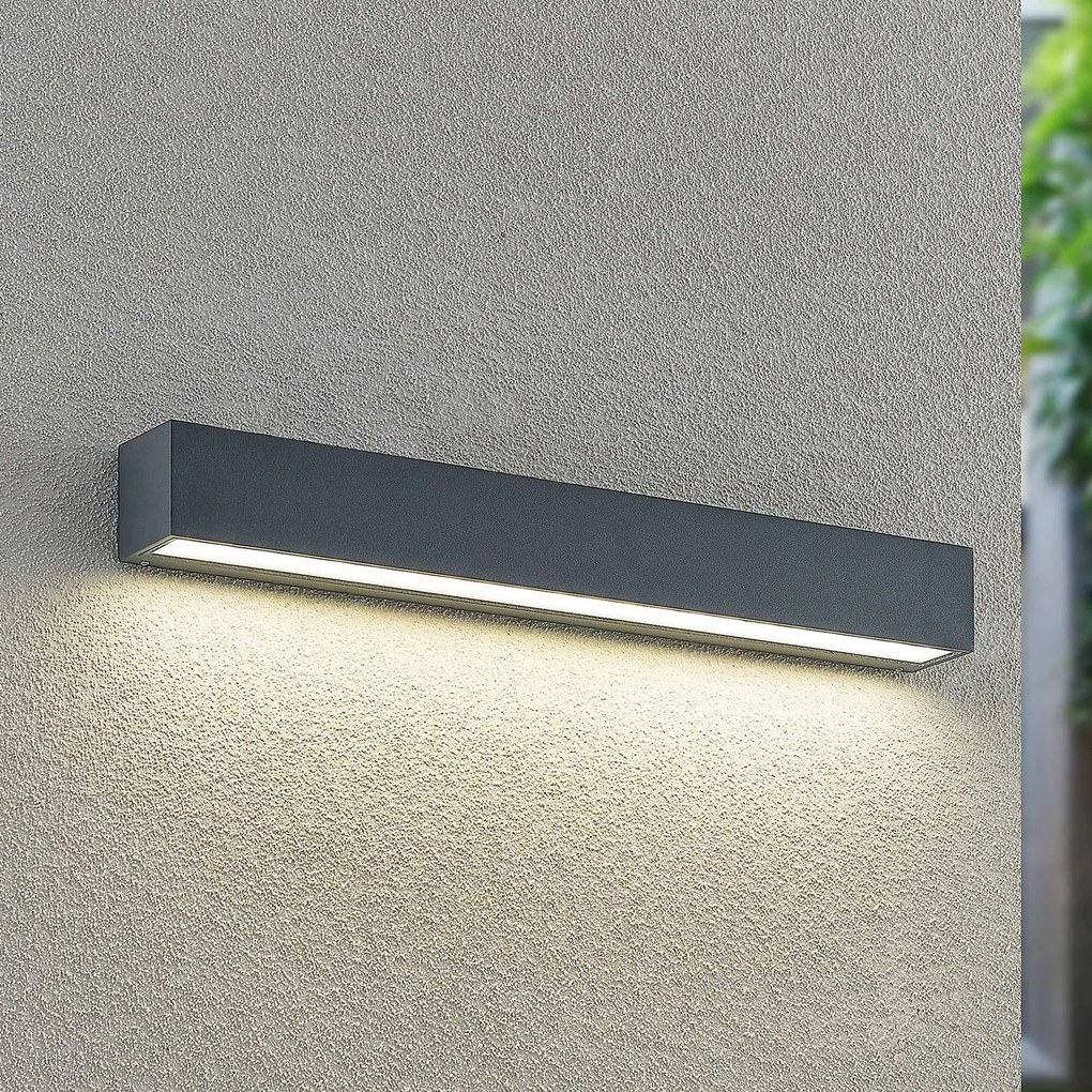 Arcchio Applique a LED Lengo, 50 cm, antracite, 1 luce, CCT