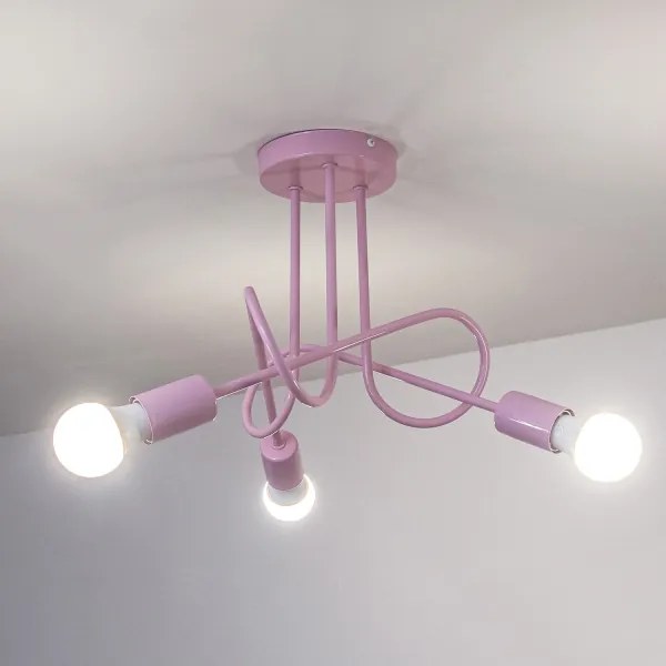 Plafoniera OXFORD 3xE27/15W/230V rosa