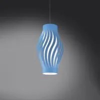 Sospensione Moderna 1 Luce Helios In Polilux Blu H32 Made In Italy