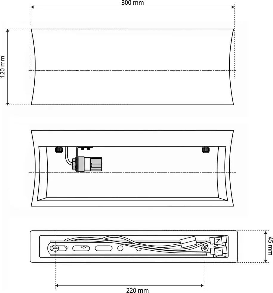 Applique da Parete G9 Rettangolare a Luce Indiretta in Gesso