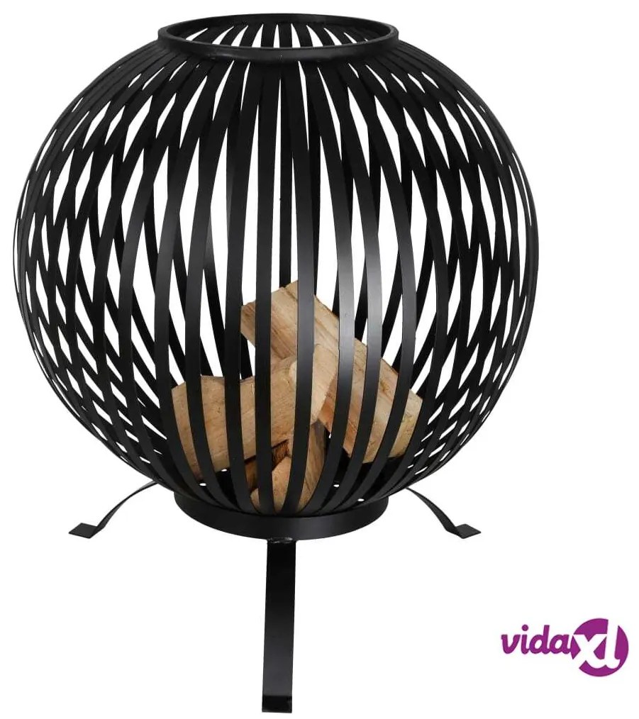 Esschert Design Braciere a Sfera in Acciaio al Carbonio Nero FF400
