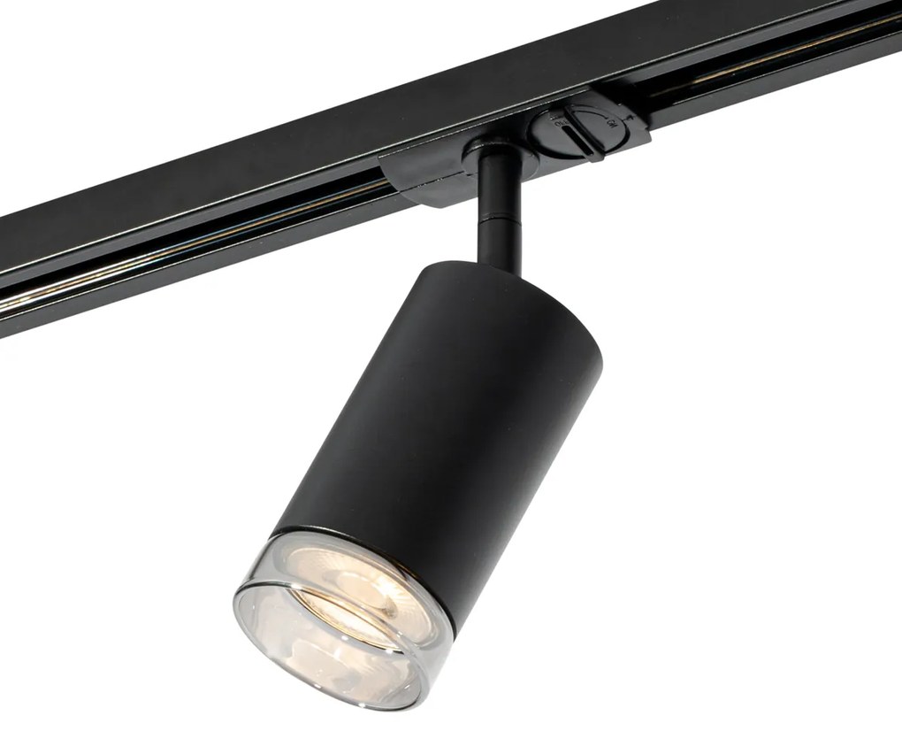 Faretto moderno con anello fumé per sistema a binario monofase GU10 50 mm - Iconic Jeana