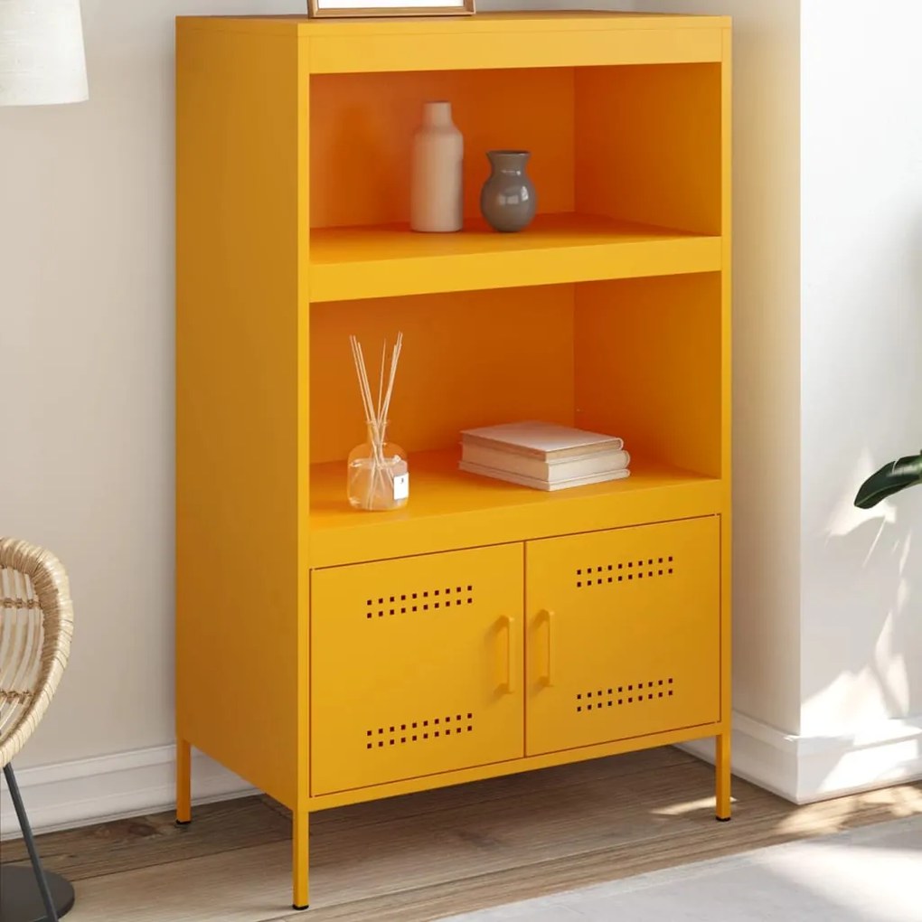 Credenza giallo senape 68x39x113 cm in acciaio