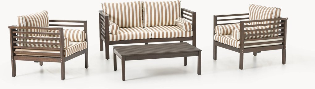 Salotto da giardino in legno di acacia Bo, set da 4