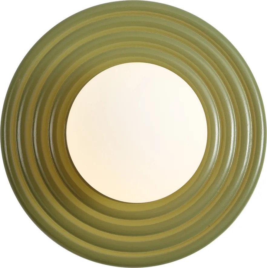 Lampada da parete retrò verde con sfera opale rotonda 20cm IP44 - Lila