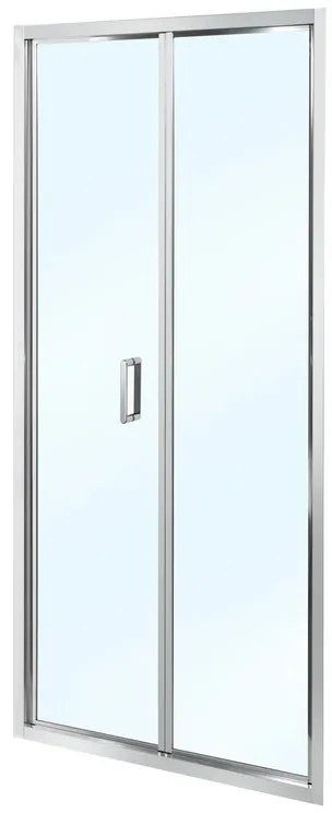 Porta doccia pieghevole L 98-102 cm x H 190 cm, per nicchia in vetro trasparente SP. 6 mm, profilo lucido cromo