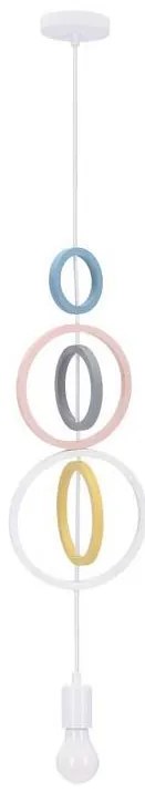 Lampada a sospensione per cameretta HOOPS con cavo 1xE27/20W/230V Ø 19 cm multicolore