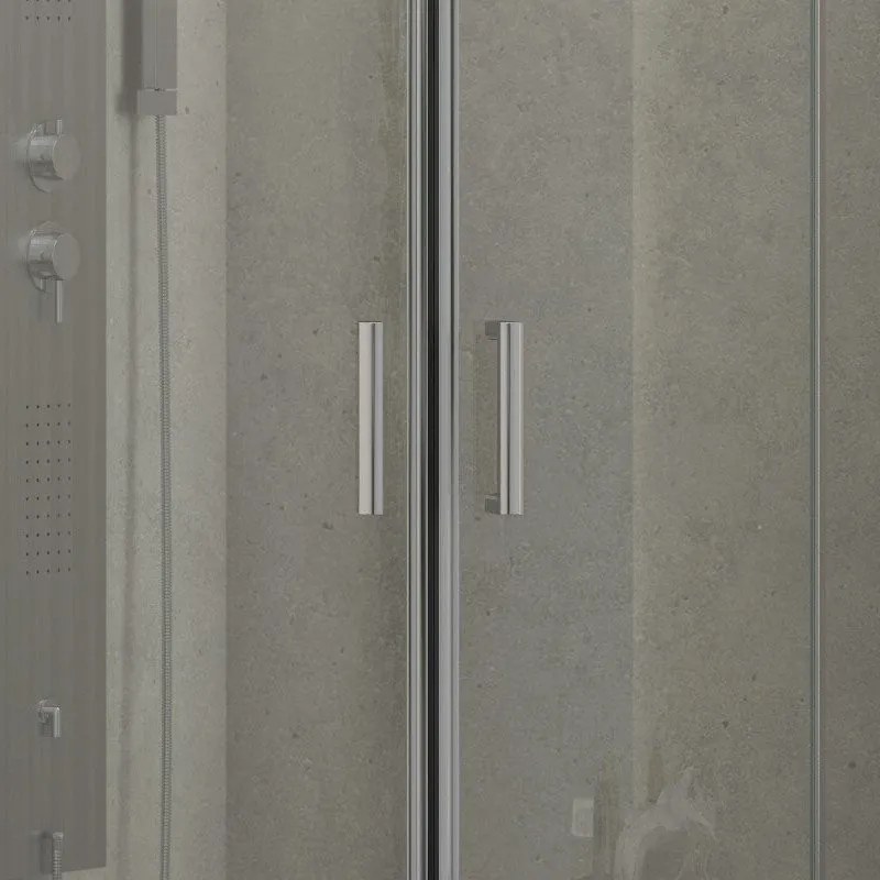 Kamalu - Box doccia semicircolare 80x80 altezza 180cm vetro trasparente | K400
