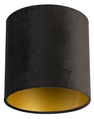 Paralume in velluto nero 20/20/20 con interno oro