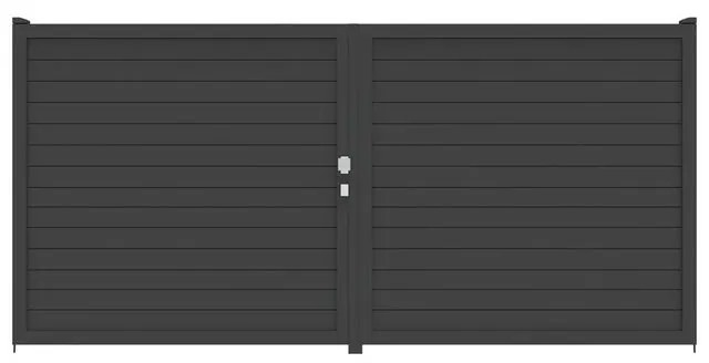 Cancello manuale battente ALBA Maia120 Close in alluminio, apertura centrale, L 300 x H 160 cm, di colore grigio antracite