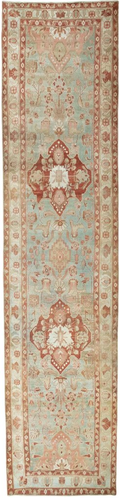 Hamedan Tappeto 110 x 470 Blu (Iran) Annodato A Mano