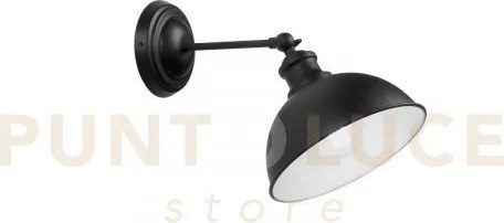 Applique a parete charleston in metallo nera 1 luce attacco e27 20x...