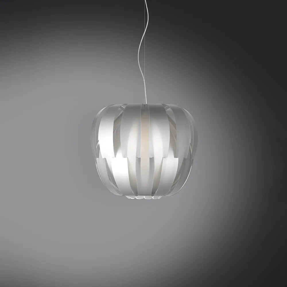 Sospensione Moderna 1 Luce Queen In Polilux Silver D29 Made In Italy