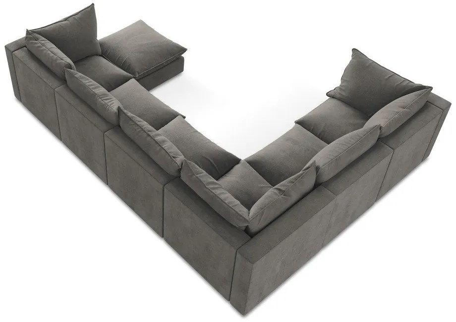 Divano angolare grigio scuro (con penisola a sinistra/a U) Manao – Makamii