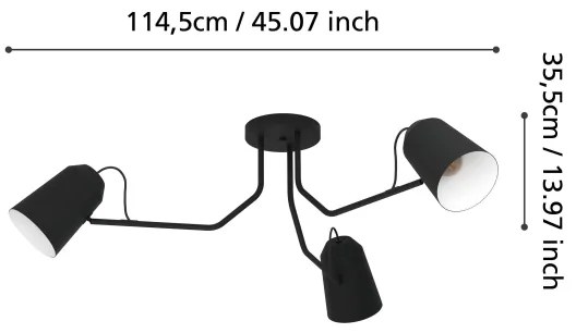 Eglo 900188 - Lampadario a plafone LORETO 3xE27/25W/230V