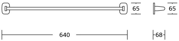 Aqualine - Appendiabiti da parete RUMBA 6,8x64 cm cromo lucido