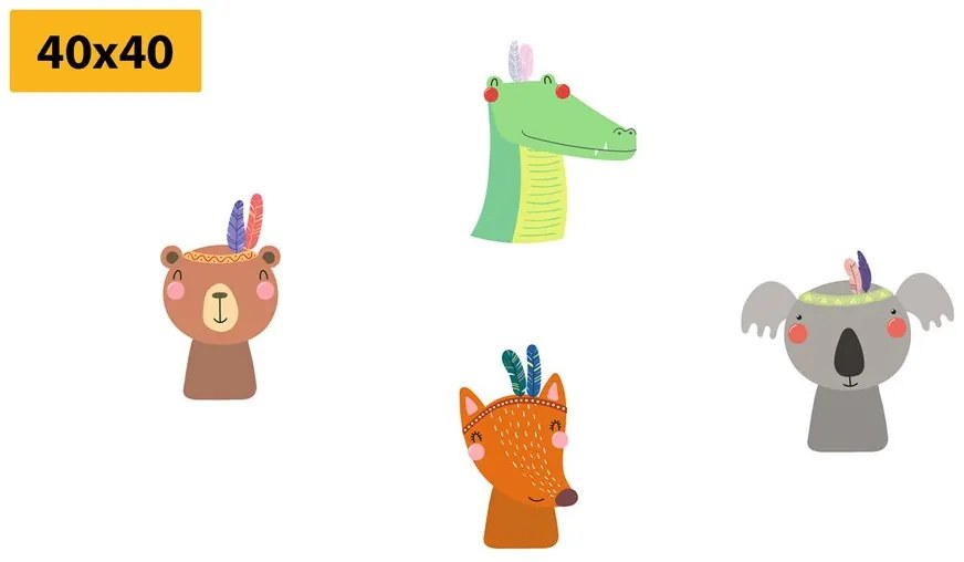 Set di quadri – Indiani animali adorabili