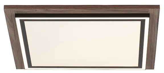 Plafoniera quadrata in legno con LED e telecomando - Ajdin