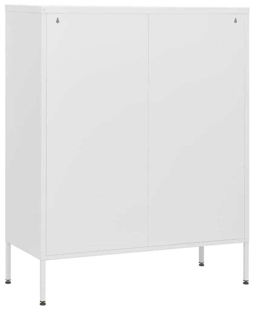 Cassettiera bianca 80x35x101,5 cm in acciaio
