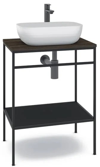 Mobile bagno con lavabo L 60 x H 92 x P 45.5 cm nero per vasca centrale Outline