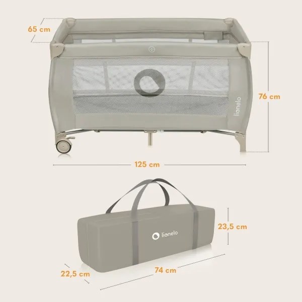 Lionelo - Lettino da viaggio STEFI PLUS Beige Cappuccino