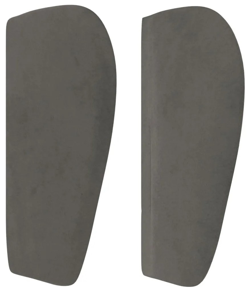 Testiera ad orecchio grigio scuro 103x23x78/88 cm in velluto