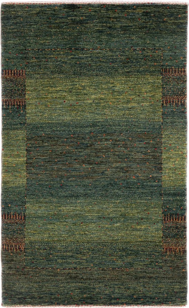 Loribaft Tappeto 140 x 80 Verde (Iran) Annodato A Mano