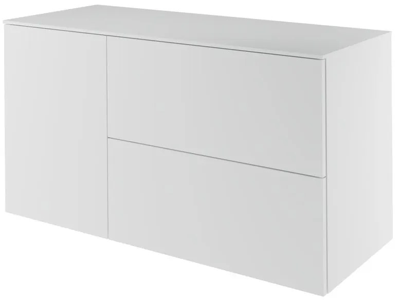 Mobile da bagno sotto lavabo Neo bianco laccato L 120 x H 65 x P 48.3 cm 2 cassetti 1 anta, lavabo non incluso