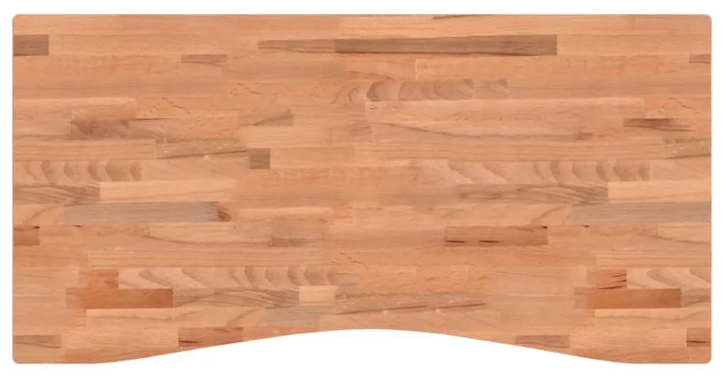 Piano per scrivania 110x(50-55)x1,5 cm legno massello di faggio