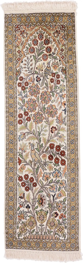 Cashmere Silk Tappeto orientale 40x120 (Indian) Annodato A Mano