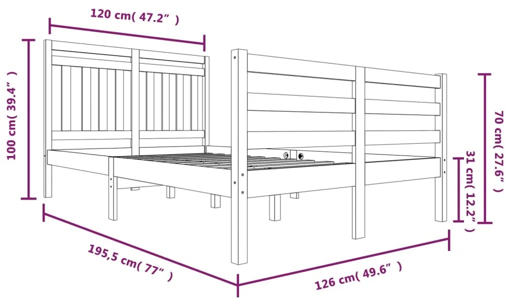 Giroletto 120x190 cm Small Double in Legno Massello