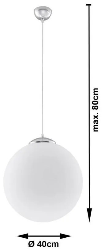 Lampadario a Sospensione in Acciaio e Vetro UGO Ø40 E27 Cromo