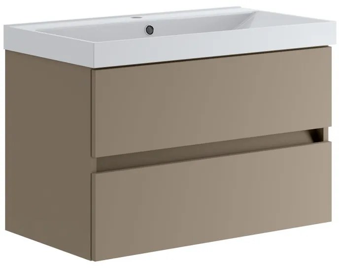 Mobile bagno con lavabo L 79.5 x H 50 x P 45.5 cm laccato opaco nocciola 2 cassetti per vasca centrale Kora
