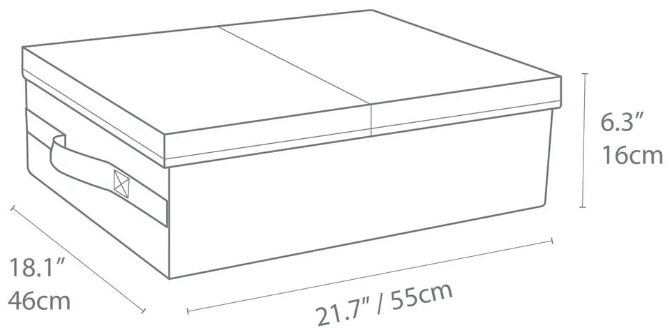 Scatola portaoggetti beige sotto il letto - Bigso Box of Sweden