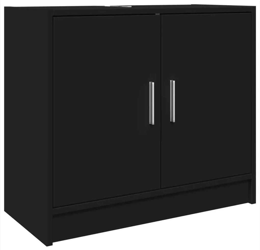 Mobile lavabo nero 63x29x55 cm in truciolato