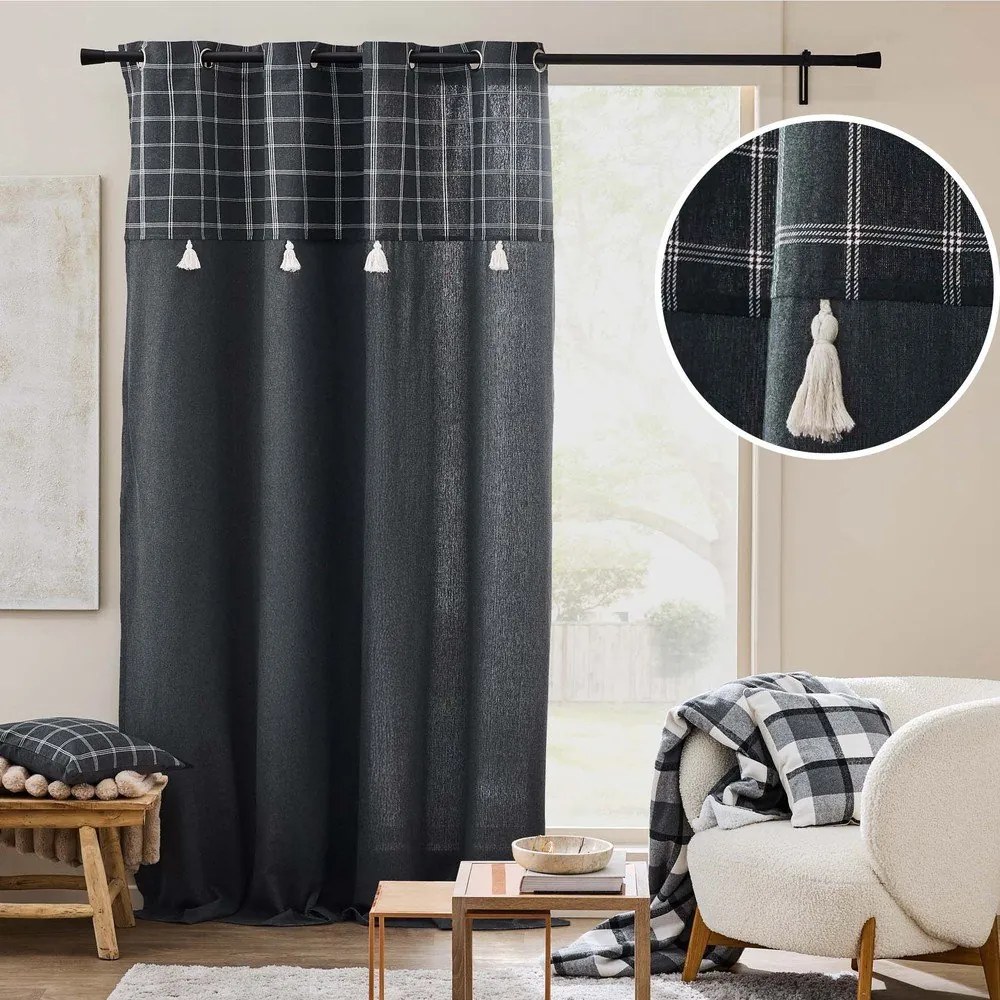 Tenda color antracite in misto cotone 140x240 cm Everest – douceur d'intérieur