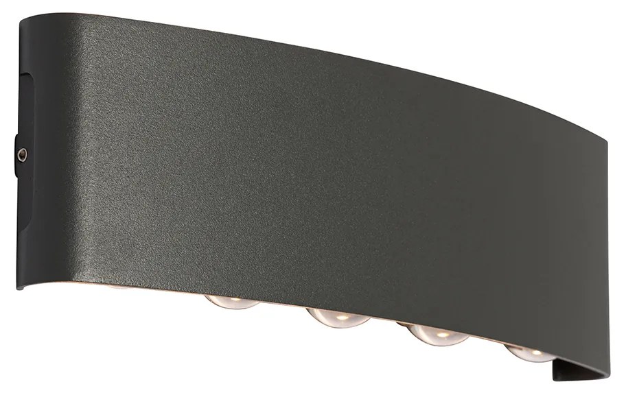 Lampada da parete per esterni grigio scuro con LED 10 luci IP54 - Silly