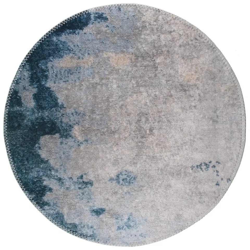 Tappeto rotondo lavabile blu-grigio ø 120 cm - Vitaus