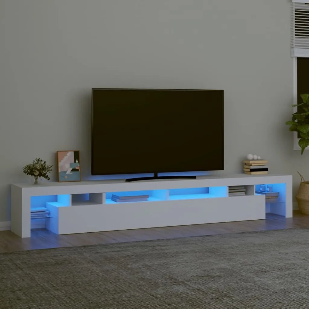 Mobile Porta Tv Con Luci Led Bianco 260x36,5x40 Cm /